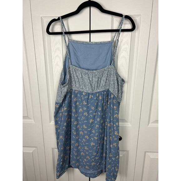 American Eagle Blue Ditsy Daisy Sunflower Dress XXL Boho Cottagecore - Picture 7 of 7